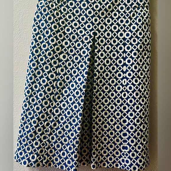 RALPH LAUREN BLUE/GOLD FAUX SPLIT FRONT SKIRT SHEATH DRESS SIZE 4 - Picture 7 of 11